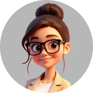 Illustration of female digital marketing expert assistant character