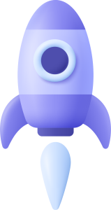 Rocket illustration representing business growth, performance scaling and digital marketing success