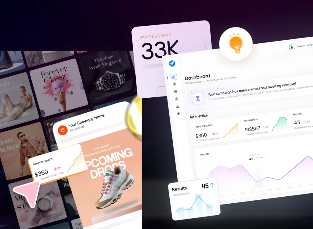 Paid marketing campaign dashboard showing PPC advertising performance analytics and campaign metrics